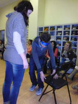 Látóvezető technika gyakorlása